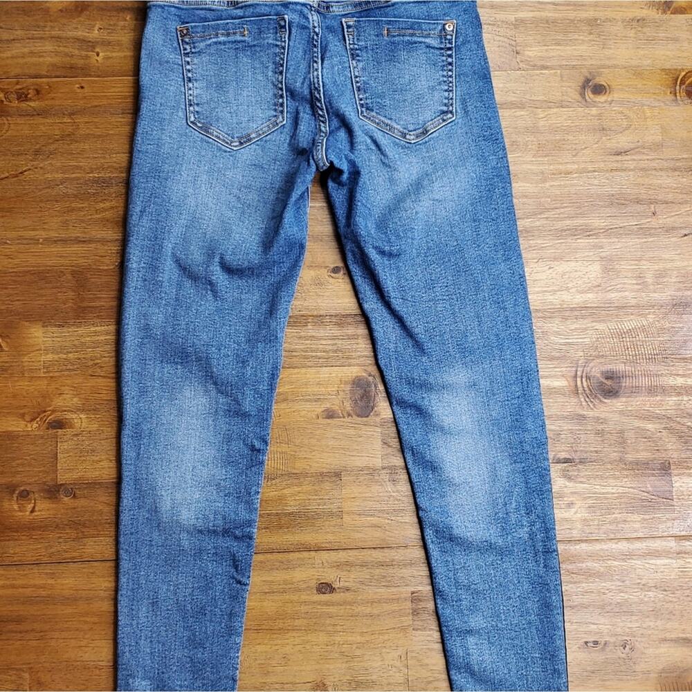 Zara z1975 Red-Silver-Black Tuxedo Stripe Skinny Jean Size 2 - Picture 6 of 7